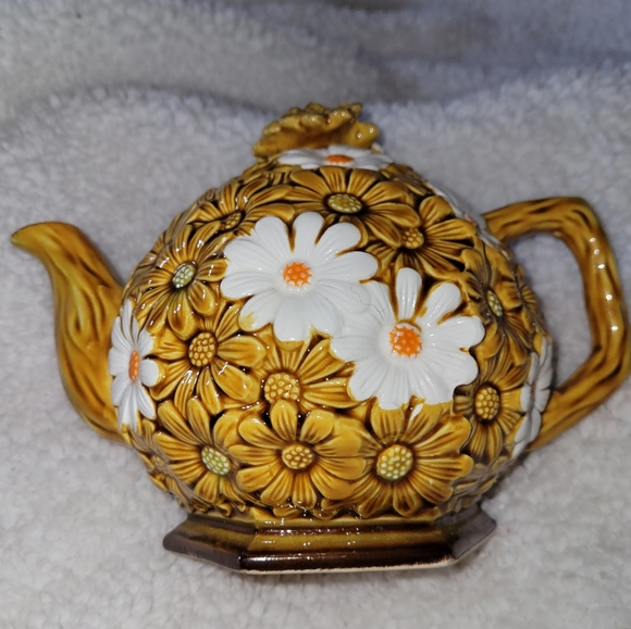 Antique Vintage Mid-Century Fred Robert's Raised Daisy Tea Pot Made In Japan - Picture 3 of 10